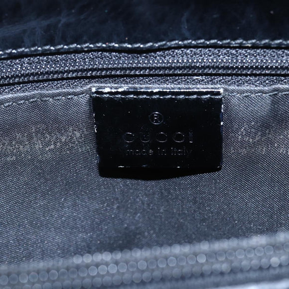 GUCCI GG Canvas Tote Bag Nylon Black Silver 001 3175 Auth bs30373