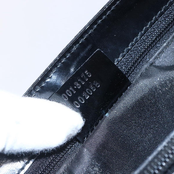 GUCCI GG Canvas Tote Bag Nylon Black Silver 001 3175 Auth bs30373