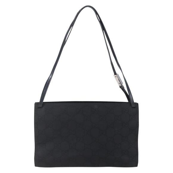 GUCCI GG Canvas Tote Bag Nylon Black Silver 001 3175 Auth bs30373