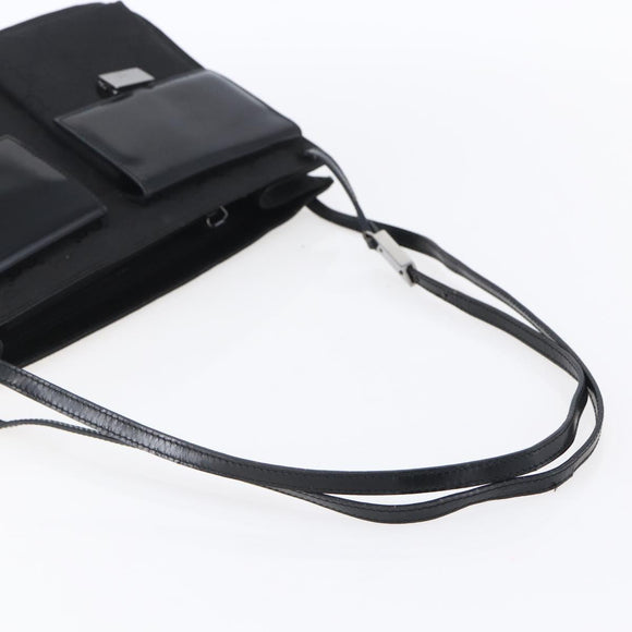 GUCCI GG Canvas Tote Bag Nylon Black Silver 001 3175 Auth bs30373