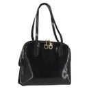 Salvatore Ferragamo Gancini Tote Bag Patent leather Black Gold Auth bs30374-1