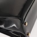 Salvatore Ferragamo Gancini Tote Bag Patent leather Black Gold Auth bs30374-9