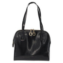 Salvatore Ferragamo Gancini Tote Bag Patent leather Black Gold Auth bs30374-13