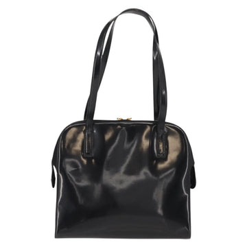 Salvatore Ferragamo Gancini Tote Bag Patent leather Black Gold Auth bs30374 - 0