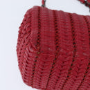 CHANEL Cloche Turn Lock Chain Flap Bag Lamb Skin Red Silver CC Auth bs30375-15