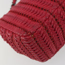 CHANEL Cloche Turn Lock Chain Flap Bag Lamb Skin Red Silver CC Auth bs30375-17