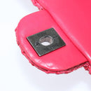 CHANEL Cloche Turn Lock Chain Flap Bag Lamb Skin Red Silver CC Auth bs30375-10