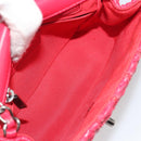 CHANEL Cloche Turn Lock Chain Flap Bag Lamb Skin Red Silver CC Auth bs30375-20
