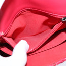 CHANEL Cloche Turn Lock Chain Flap Bag Lamb Skin Red Silver CC Auth bs30375-22