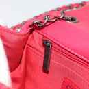 CHANEL Cloche Turn Lock Chain Flap Bag Lamb Skin Red Silver CC Auth bs30375-23