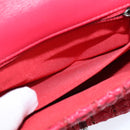 CHANEL Cloche Turn Lock Chain Flap Bag Lamb Skin Red Silver CC Auth bs30375-23