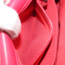 CHANEL Cloche Turn Lock Chain Flap Bag Lamb Skin Red Silver CC Auth bs30375-12