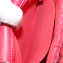 CHANEL Cloche Turn Lock Chain Flap Bag Lamb Skin Red Silver CC Auth bs30375-24