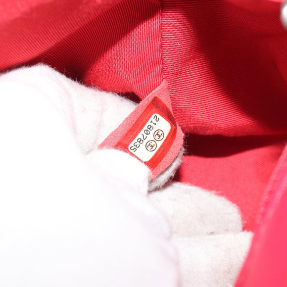 CHANEL Cloche Turn Lock Chain Flap Bag Lamb Skin Red Silver CC Auth bs30375