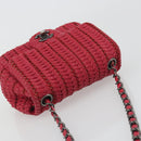 CHANEL Cloche Turn Lock Chain Flap Bag Lamb Skin Red Silver CC Auth bs30375-7