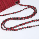 CHANEL Cloche Turn Lock Chain Flap Bag Lamb Skin Red Silver CC Auth bs30375-7