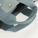 HERMES Bora Bora PM Tote Bag Canvas Light Blue Silver Auth bs30377-11