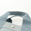 HERMES Bora Bora PM Tote Bag Canvas Light Blue Silver Auth bs30377-12