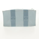 HERMES Bora Bora PM Tote Bag Canvas Light Blue Silver Auth bs30377-13
