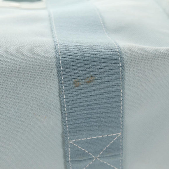 HERMES Bora Bora PM Tote Bag Canvas Light Blue Silver Auth bs30377