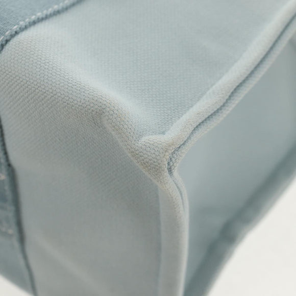 HERMES Bora Bora PM Tote Bag Canvas Light Blue Silver Auth bs30377