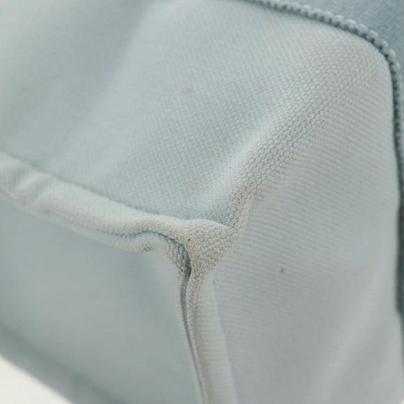 HERMES Bora Bora PM Tote Bag Canvas Light Blue Silver Auth bs30377