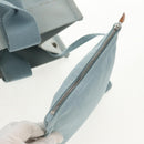 HERMES Bora Bora PM Tote Bag Canvas Light Blue Silver Auth bs30377-22