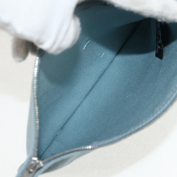 HERMES Bora Bora PM Tote Bag Canvas Light Blue Silver Auth bs30377