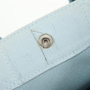 HERMES Bora Bora PM Tote Bag Canvas Light Blue Silver Auth bs30377-29