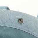 HERMES Bora Bora PM Tote Bag Canvas Light Blue Silver Auth bs30377-30