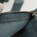 HERMES Bora Bora PM Tote Bag Canvas Light Blue Silver Auth bs30377-31