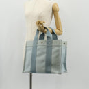 HERMES Bora Bora PM Tote Bag Canvas Light Blue Silver Auth bs30377-32