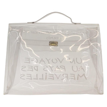 HERMES Vinyl Kelly Hand Bag Vinyl Clear Auth bs30379 - 0