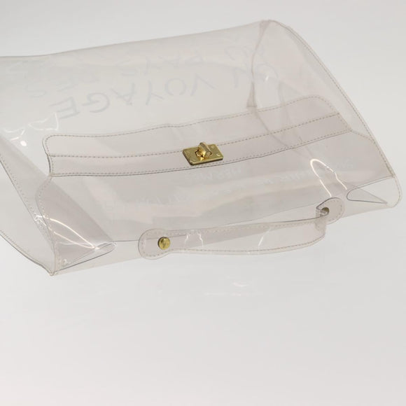 HERMES Vinyl Kelly Hand Bag Vinyl Clear Auth bs30379