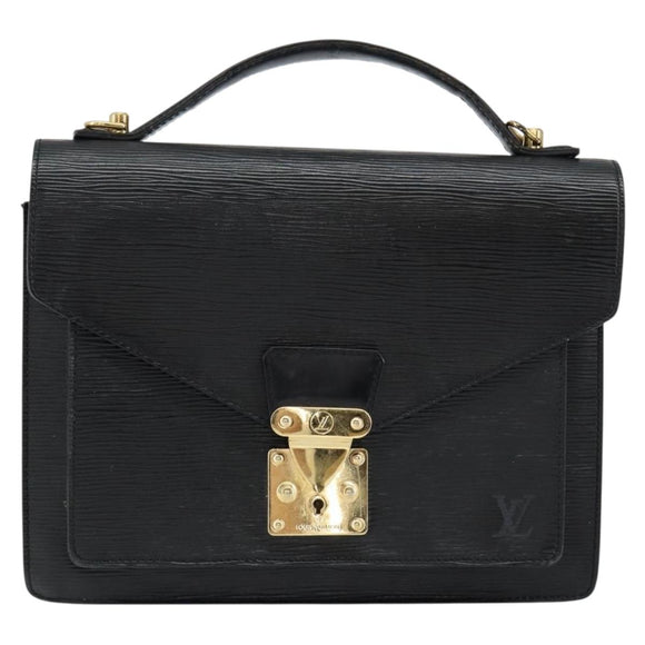 LOUIS VUITTON Epi Monceau 28 Hand Bag Black M52122 LV Auth bs30382