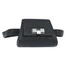BOTTEGAV ENETA INTRECCIATO Waist Pouch Leather Black Silver Auth bs30383-1