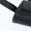 BOTTEGAV ENETA INTRECCIATO Waist Pouch Leather Black Silver Auth bs30383-9