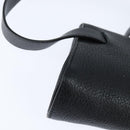 BOTTEGAV ENETA INTRECCIATO Waist Pouch Leather Black Silver Auth bs30383-15