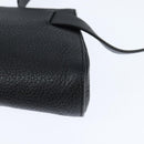 BOTTEGAV ENETA INTRECCIATO Waist Pouch Leather Black Silver Auth bs30383-16