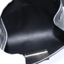 BOTTEGAV ENETA INTRECCIATO Waist Pouch Leather Black Silver Auth bs30383-12