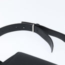 BOTTEGAV ENETA INTRECCIATO Waist Pouch Leather Black Silver Auth bs30383-8