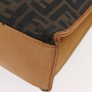 FENDI Zucca Canvas Briefcase Black Brown Auth bs30389-15