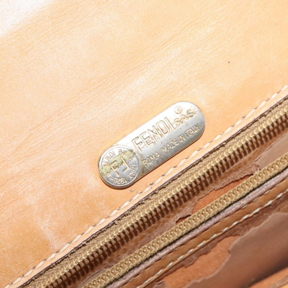 FENDI Zucca Canvas Briefcase Black Brown Auth bs30389