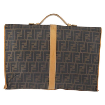 FENDI Zucca Canvas Briefcase Black Brown Auth bs30389 - 0