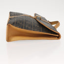 FENDI Zucca Canvas Briefcase Black Brown Auth bs30389-3