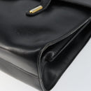 Christian Dior Hand Bag Leather Black Gold Auth bs30391-10