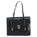 Christian Dior Hand Bag Leather Black Gold Auth bs30391-2