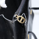 Christian Dior Hand Bag Leather Black Gold Auth bs30391-20