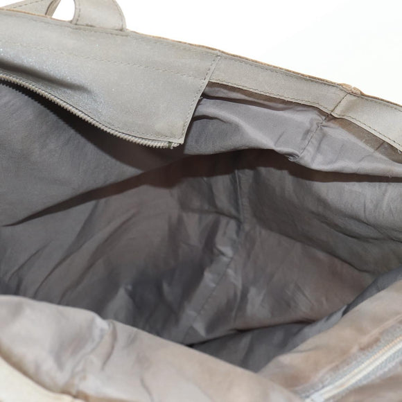 CHANEL Sports Line Tote Bag Nylon 2way Gray Silver CC Auth bs30392