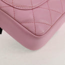 CHANEL Cambon Line Shoulder Bag Leather Pink Black Silver CC Auth bs30393V-13